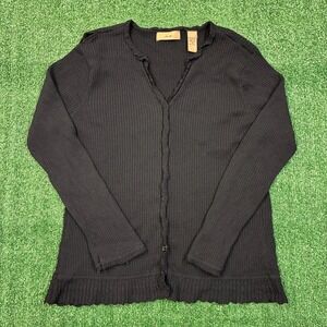 Vintage i.e. Ribbed Knit Cardigan Sweater